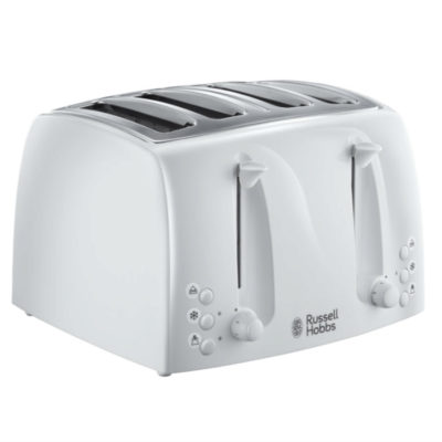 Russell Hobbs Textures 4-Slice Toaster – White Russell Hobbs Textures 4-Slice Toaster – White